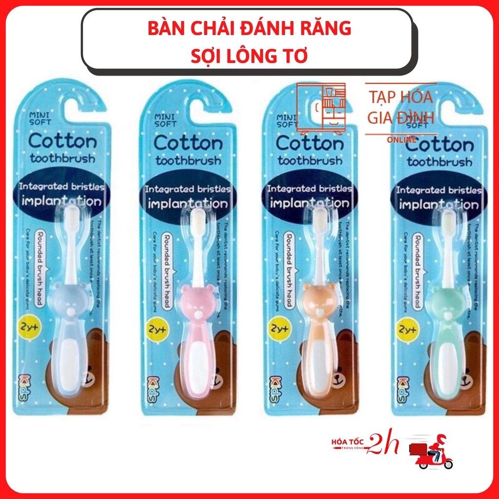 Bàn chải đánh răng sợi lông tơ siêu mềm cho bé 2y+