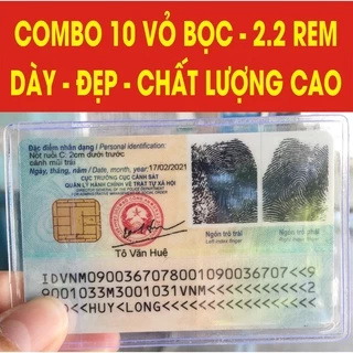 Combo 10 vỏ Bọc bảo vệ thẻ căn cước (CCCD), thẻ sinh viên, bằng lái xe, thẻ nhân viên,....trong suốt, không thấm nước