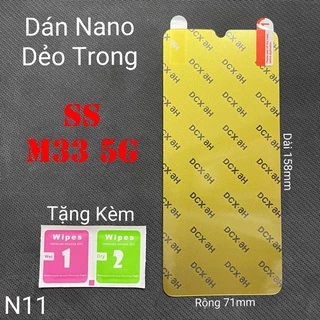 (N11)Miếng Dán Màn Hình Siêu Mỏng Dẻo Nano Cường Lực DCX-9H Samsung M33 5G