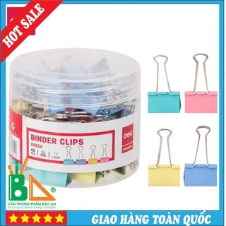 Hộp 40c Kẹp Bướm Kẹp Màu 19mm Deli 8555