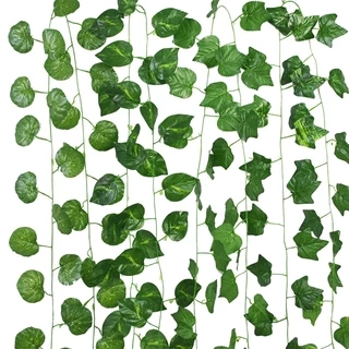 2.3m Artificial Vine Plants Hanging Ivy Green Leaves Garland Radish Seaweed Grape Fake Flowers Home Garden Wall Party Decoration