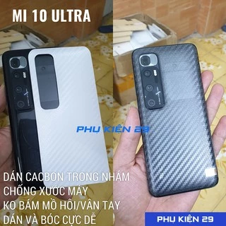 [Xiaomi Mi 10/ 10 Pro/ 10 Youth/ 10 Ultra] Dán lưng 3D chống xước vân Cacbon - Carbon