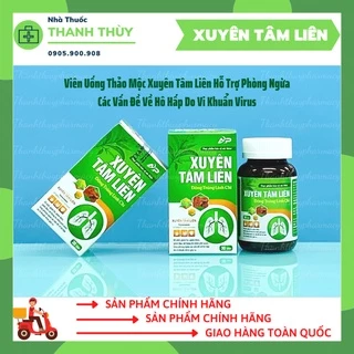 XUYÊN TÂM LIÊN [ Hộp 30 Viên] Viên Uống Thảo Mộc Xuyên Tâm Liên Hỗ Trợ Phòng Ngừa Các Vấn Đề Về Hô Hấp Do Vi Khuẩn Virus