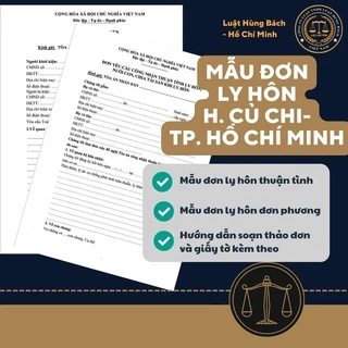 Mẫu đơn ly hôn huyện Củ Chi, Thành phố Hồ Chí Minh