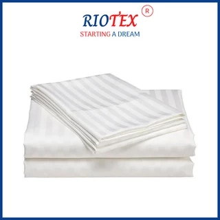 T300 VỎ CHĂN Trắng Sọc Cotton Chần Gòn Cao Cấp Cho Gia Đình, Khách Sạn, Nhà Nghỉ  RIOTEX - Kích Thước 1m6/1m8/2m2