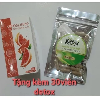 Combo 30v giảm cân cấp tốc Ketoslim Bưởi kèm 30v detox Chính Hãng 100%(1 hộp)