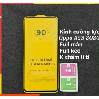 Kính cường lực Full màn 9D Oppo A53 2020