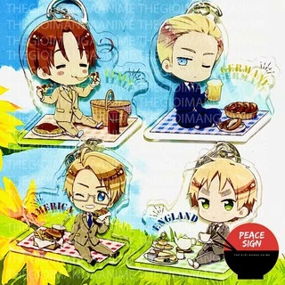 ( Mica trong acrylic ) Móc khóa xinh xắn HETALIA THẾ GIỚI THU NHỎ ver ĂN UỐNG anime chibi xinh xắn độc đáo