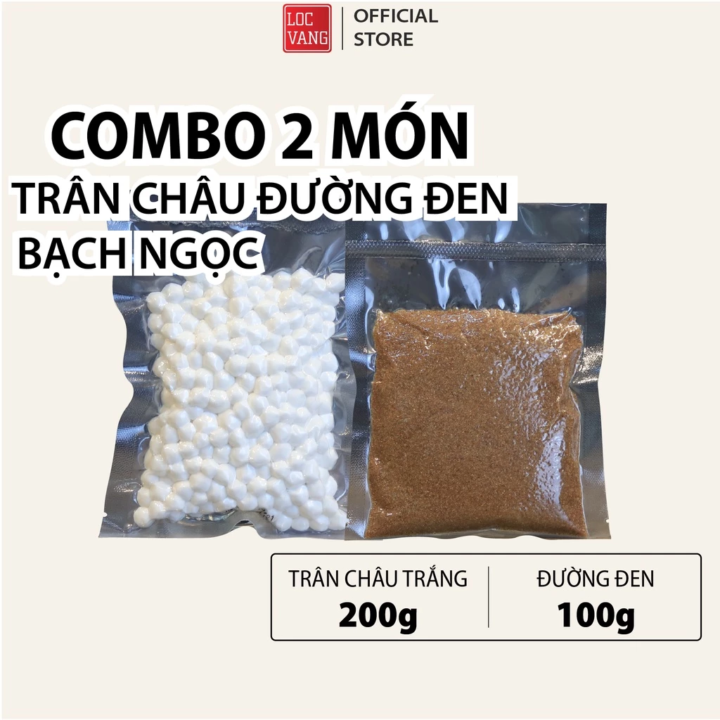 SET 2 MÓN Trân Châu Đường Đen Nâu Hàn Quốc BẠCH NGỌC Làm Trà Sữa Tự Pha Tàu Hũ Sữa Chua Tươi