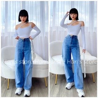 QUẦN BAGGY LINE OMBRE - CHẤT JEAN QC (ẢNH THẬT 1OO%)