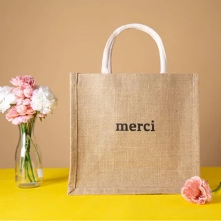 Túi tote Merci đi du lịch, túi đi biển nữ thời trang phong cách vintage