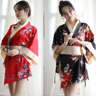 Sét Áo Choàng Ngủ 5060 Kimono Phong Cách Nhật Bản (Tặng Kèm Quần Chíp)