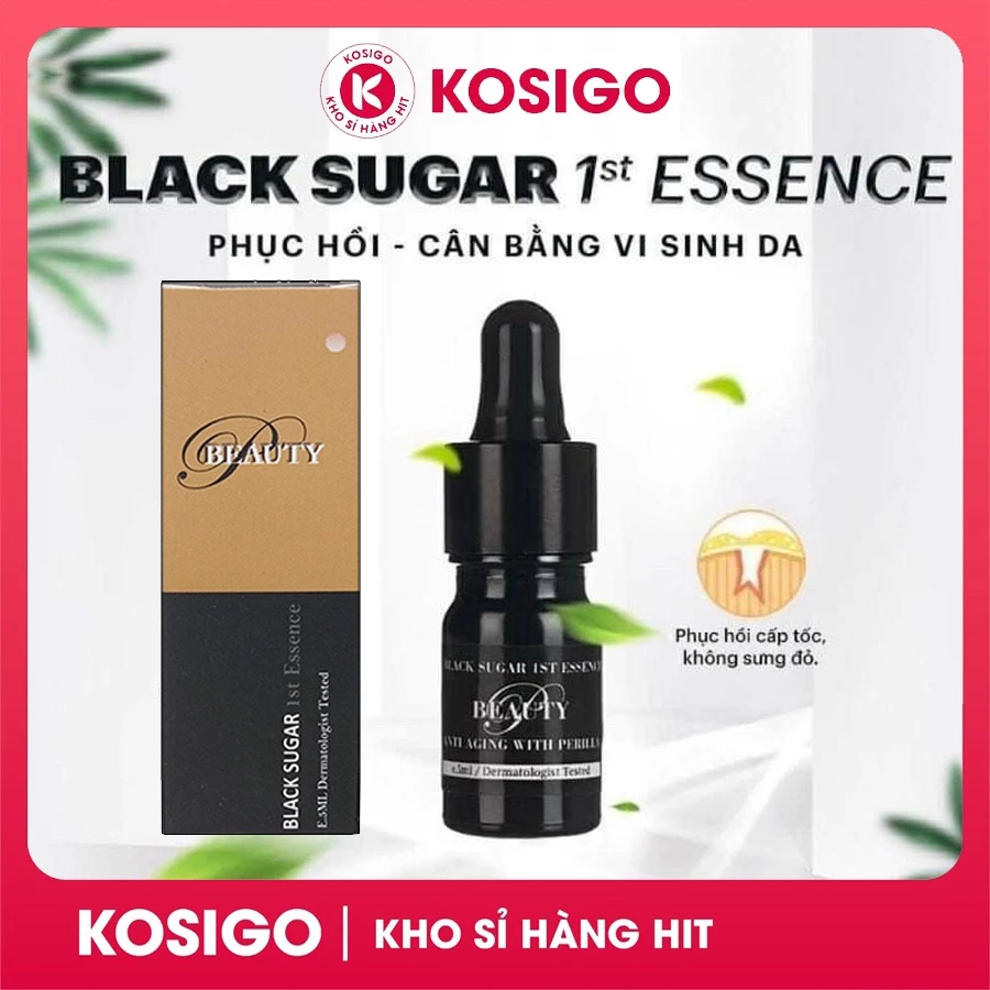 [3 Tặng 1] Black Sugar Ist Essence chính hãng 5ml - Serum đường đen giảm mụn, kiềm dầu, giảm thâm phục hồi da