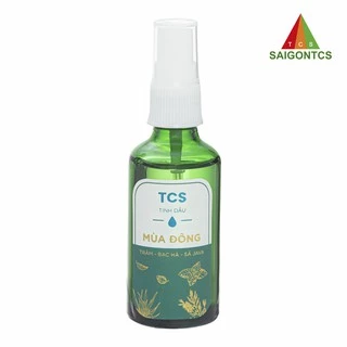 TINH DẦU THIÊN NHIÊN MÙA ĐÔNG  - Chai 50ml - Tràm, Bạc Hà và Sả Java - Sài Gòn TCS- NGĂN NGỪA VIÊM MŨI, VIÊM MŨI DỊ ỨNG