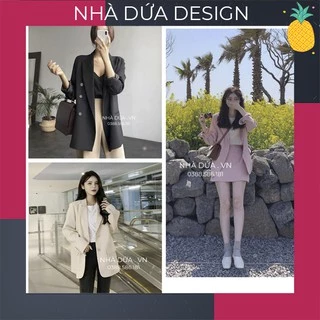 ĐỦ SIZE S - XXL Áo vest nữ khoác ngoài màu hồng 2 lớp cao cấp - Áo blazer màu trắng đen công sở phong cách Hàn Quốc