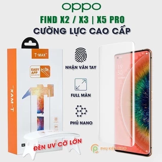 Kính cường lực Oppo Find X2 Pro / X3 Pro / X5 Pro / X6 Pro chính hãng T-Max đèn UV cỡ lớn - Dán màn hình Find X2 Pro