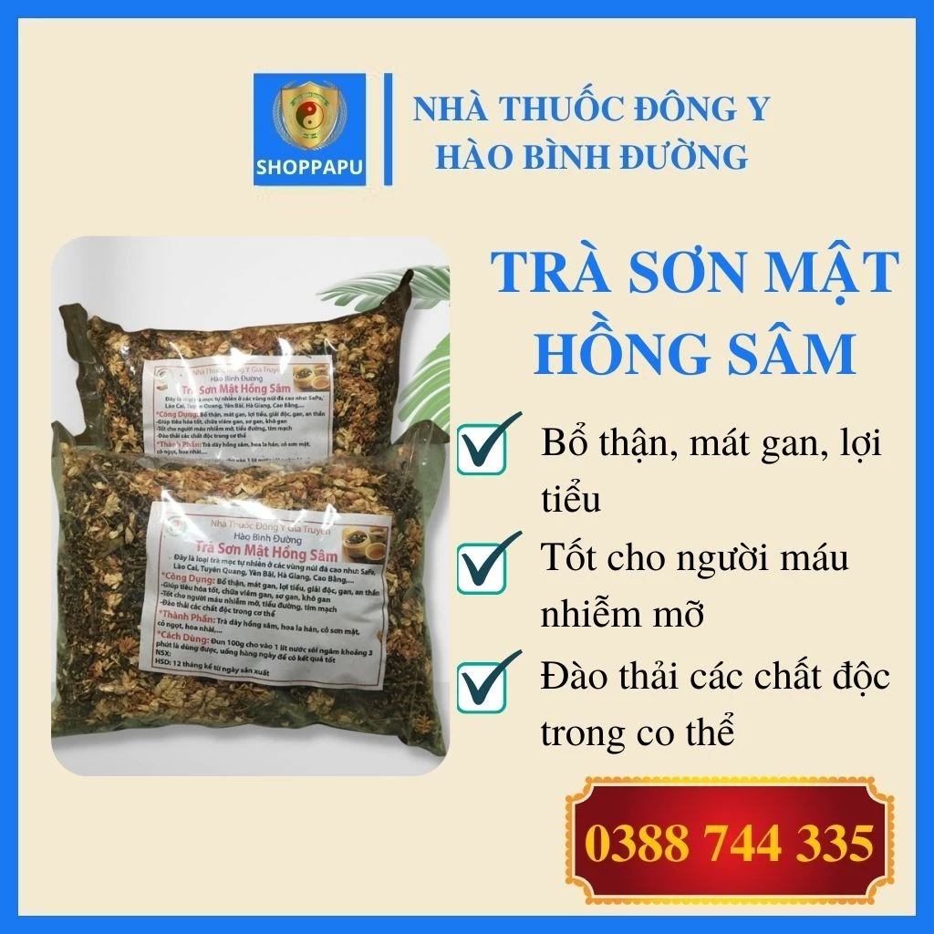 [Tổng Kho] Trà Sơn Mật Hồng Sâm Sapa Loại 1 Mát Gan Đẹp Da Gói 1Kg