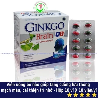 Ginkgo viên uống bổ não giúp tăng cường lưu thông mạch máu, cải thiện trí nhớ - Hộp 10 vĩ X 10 viên/vĩ