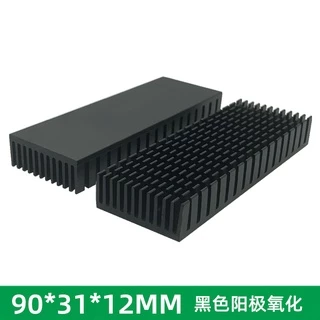 9896 > [Tản Nhiệt] Khối Tản Nhiệt Nhôm Tản Nhiệt Có Rãnh Đen 90 * 31 * 12MM (1 Cái)