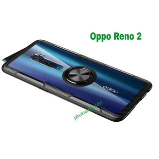 Ốp lưng Oppo Reno 2 / Reno 10X Zoom chống sốc giá đỡ Iring lưng trong viền màu cao cấp chất đẹp