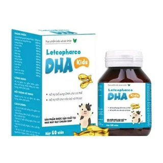 Letcopharco DHA Kids letco bổ sung Omega 3 DHA giúp bé mắt sáng, thông minh lọ 60 viên cá