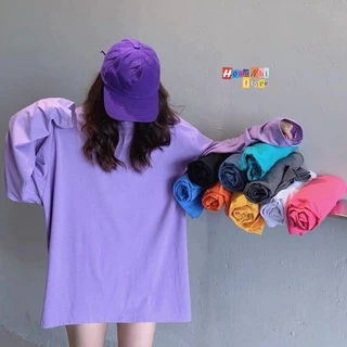 Áo Thun Tay Dài Trơn Long Tee Ulzzang Unisex Dáng Rộng Nam Nữ Màu Tím - MM