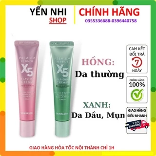 Kem Dưỡng Ẩm Chống Lão Hóa Da Retinol X5 Hàn Quốc Premium Elastin Cream Skinpastel Chính Hãng 30ml & Peptide Hồng, Xanh