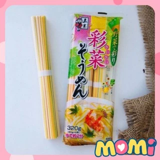 Mỳ Somen ngũ sắc vị rau củ 360g, mì rau củ cho bé ăn dặm Momibaby