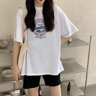 Áo Thun HIIXIIVI T-Shirt Tay Ngắn Cổ Tròn In Hình Hoàng Hôn Thời Trang Mùa Hè Phong Cách Hàn Quốc Dành Cho Nữ 2022