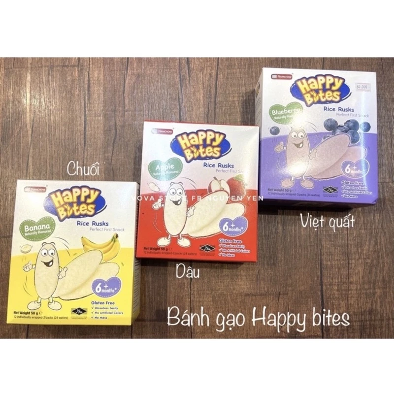 🥯Bánh Gạo Ăn Dặm Hiệu Happy Bites Hộp 50g