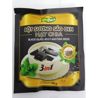 [Gói 90g – HẠT CHIA] BỘT SƯƠNG SÁO ĐEN VinaThạch [VN] TAVIFOOD Black Glass Jelly with Chia Seeds