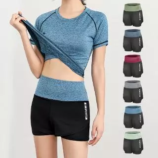 Set đồ thể thao 2 món gồm áo thun + quần short chất liệu khô nhanh nhiều màu tùy chọn