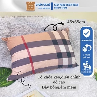 Ruột gối nằm mẫu kẻ vàng ruột gối bông gòn kích thước 45x65cm