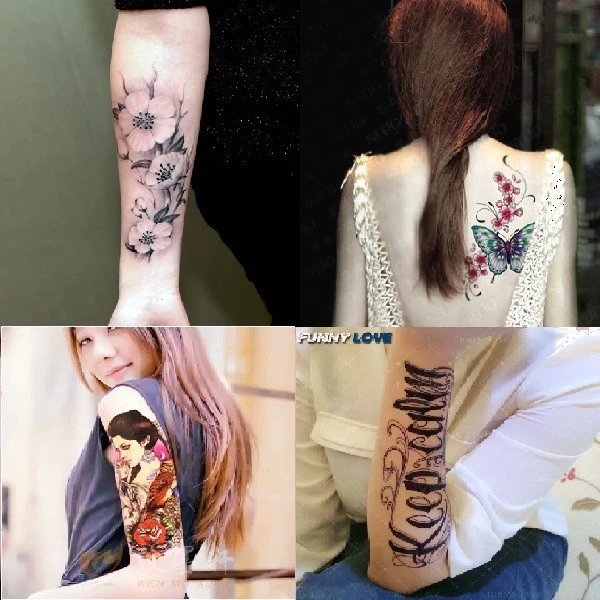 COMBO 4 TẤM HÌNH XĂM DÁN TATOO TO CỰC ĐẸP KÍCH THƯỚC 15x21 CM DÀNH CHO NỮ