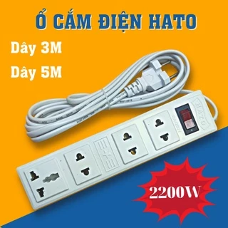 Ổ cắm điện HATO dây 3M / 5M, công suất 2200W