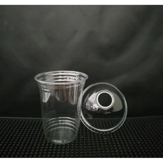 💥 Sỉ 50 Cốc Nhựa Nắp Cầu 400ml ❤ cốc nhựa dùng 1 lần kèm nắp.