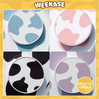 Popsocket/Giá đỡ điện thoại hình tròn Weekase in hình họa tiết bò sữa nhiều màu