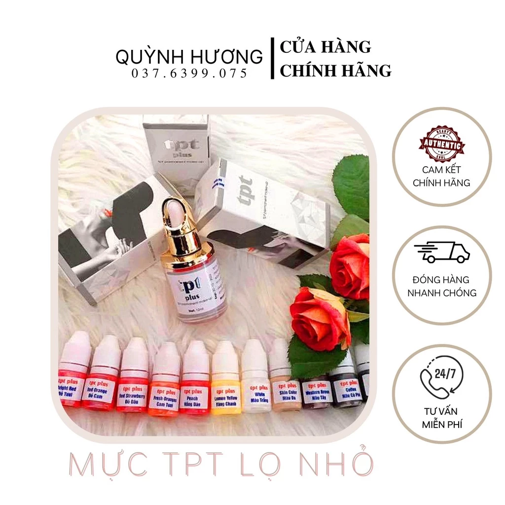 MỰC PHUN XĂM TPT CAO CẤP LỌ NHỎ DÙNG THỬ 3ml