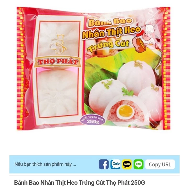 Bánh bao thịt heo trứng cút Thọ Phát 250g