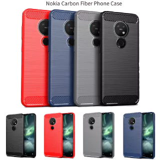 Ốp điện thoại bằng sợi Carbon Nokia 7.2 5.3 6.1 Plus 8.3 5G Nokia3.2 1.4 3.4 X10 X20 G10 G50 Vỏ silicon mềm Vỏ silicon mềm Vỏ chống sốc trọng lượng nhẹ linh hoạt