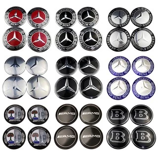 Bộ 4 miếng dán nắp trục trung tâm bánh xe 56mm thời trang dành cho Mercedes Benz AMG Brabus Apple Tree Lorinser