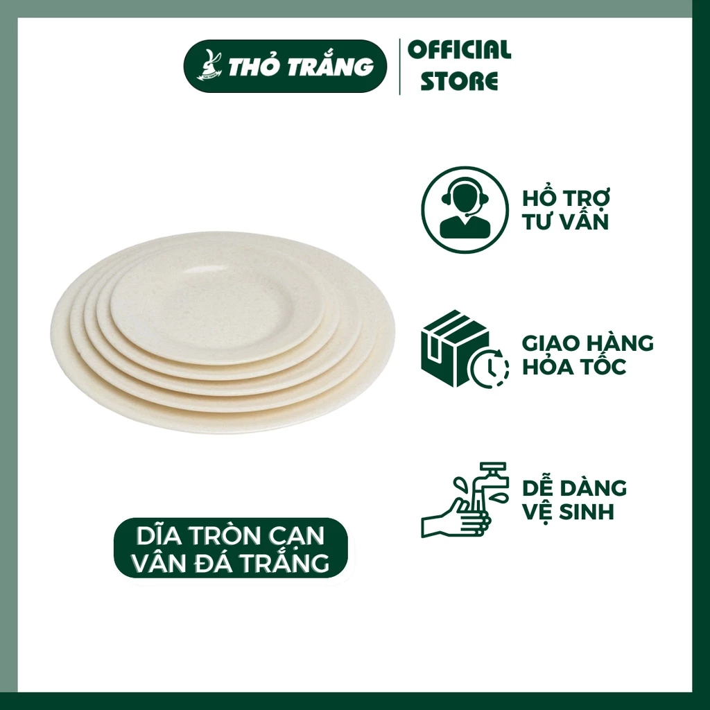 Dĩa Tròn Cạn Vân Đá Nhựa Melamine Cao Cấp Fataco Việt Nam đủ size