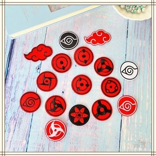 ♚ Logo Sharingan - Miếng Dán Ủi Hình Anime Naruto ♚ 1 Sticker Ủi Thêu Hình Akatsuki Uchiha