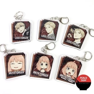 Móc khóa SPY X FAMILY ver CHỮ NHẬT - GIA ĐÌNH ĐIỆP VIÊN anime chibi mica trong acrylic