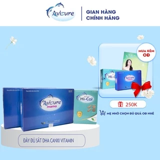 Combo 2 hộp canxi tự nhiên Avisure Hical và 1 hộp vitamin tổng hợp Mama cho bà bầu 180 viên