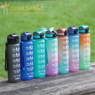 Bình đựng nước 1000ml có ống hút dễ thương tiện dụng cho hoạt động ngoài trời