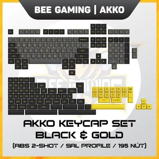 Bộ keycap AKKO – Black & Gold (Chất liệu ABS Double-Shot / SAL profile / 195 nút)