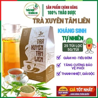 Xuyên Tâm Liên THÁI HƯNG Trà Thảo Mộc Bổ Ph.ế, Giảm H.o Dạng Túi Lọc 5G 25 túi lọc 125G Thảo Dược Từ Rừng VN