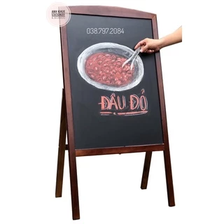 Bảng menu nhà hàng chân gỗ gấp 60*110 cm (Tặng bút dạ quang, hộp phấn)