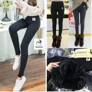 Quần nỉ lót lông_quần legging mùa đông siêu ấm lưng cạp cao giữ nhiệt leggin ôm bó vải dày dặn